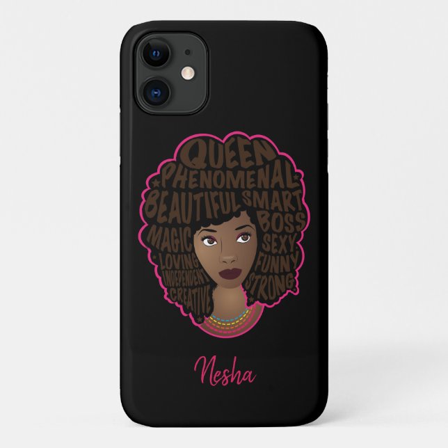 Encouraging Black Women, Natural Hair, Black Case-Mate iPhone Case (Back)