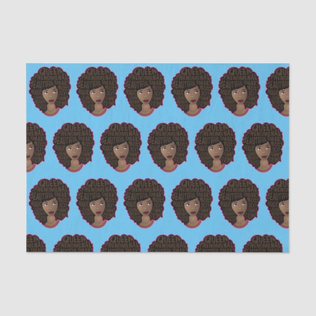 Encouraging Black Women, Natural Hair, Blue Tissue Paper (Front)