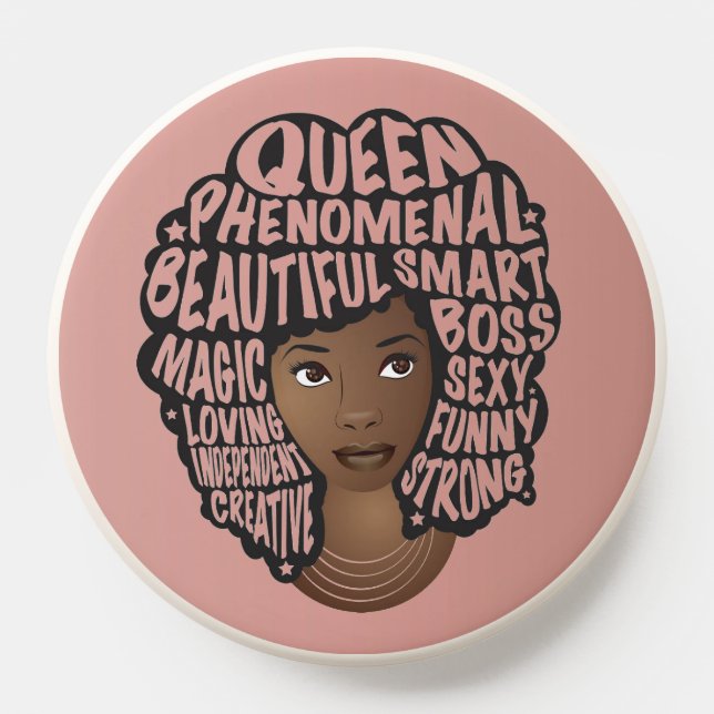 Encouraging Black Women, Natural Hair, Blush Pink PopSocket (Popsocket)