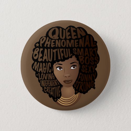 Encouraging Black Women Natural Hair Brown Button