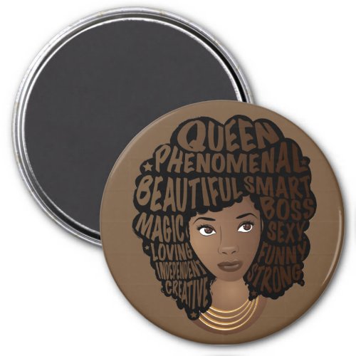 Encouraging Black Women Natural Hair Brown Magnet