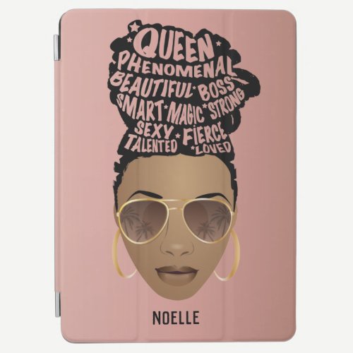 Encouraging Black Women, Natural Hair Bun, Pink iPad Air Cover