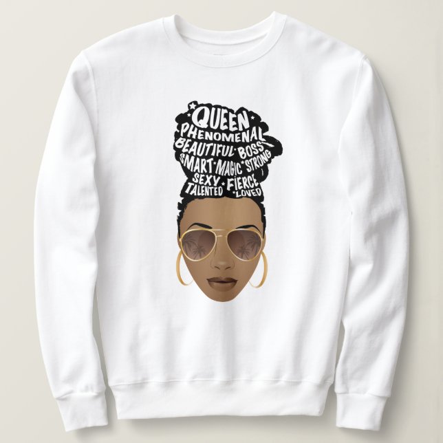 Encouraging Black Women, Natural Hair Bun Sweatshirt (Design Front)