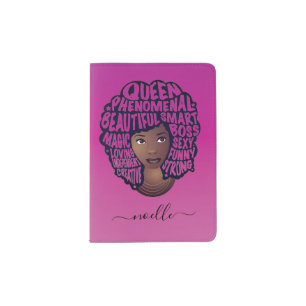 Encouraging Black Women, Natural Hair, Magenta Passport Holder