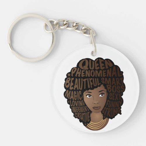 Encouraging Black Women Natural Hair Melanin Keychain