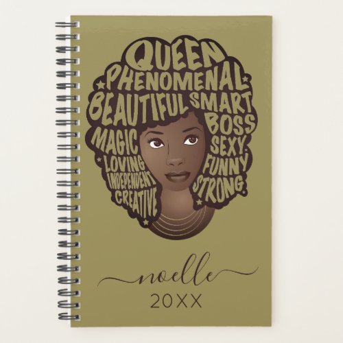 Encouraging Black Women Olive Green Planner