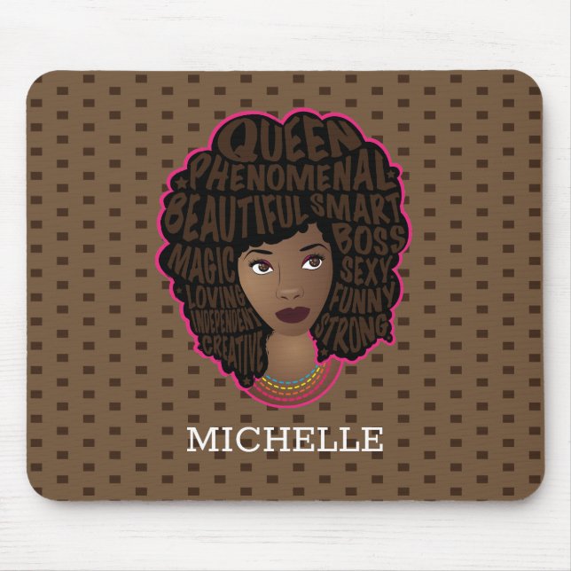 Encouraging Black Women | Polka Dot | Brown Mouse Pad (Front)