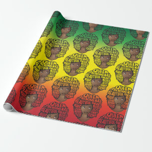 Encouraging Black Women, Red Gold Green Wrapping Paper