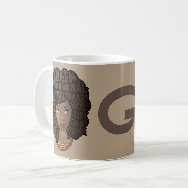 Encouraging Black Women, Taupe Brown Coffee Mug (Front Left)
