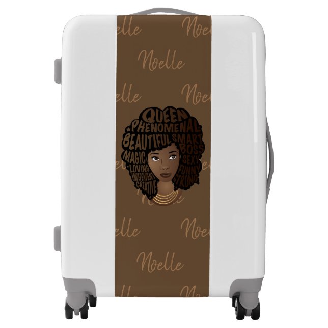 Encouraging Black Women, Your Name, Brown Luggage (Front)