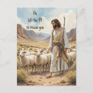 Encouraging Christian Verse Shepherd & Sheep  Postcard