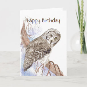 Encouraging, Compliment Cute Owl Birthday Card
