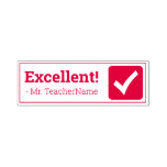 [ Thumbnail: Encouraging "Excellent!" + Custom Teacher Name Self-Inking Stamp ]