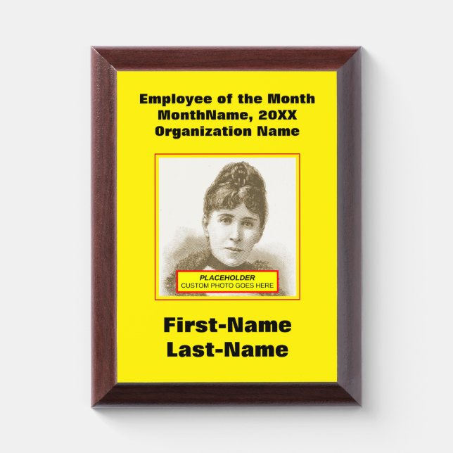 Encouraging, Eye-Catching "Employee of the Month" Award Plaque (Vertical)