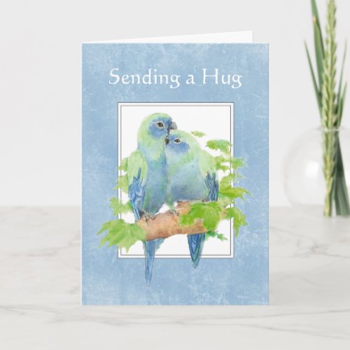 Encouraging  Get Well with Cute Parrot Couple Card