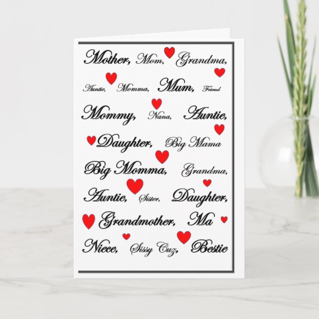 encouraging, hope, inspiration, mother's day thank you card (Front)
