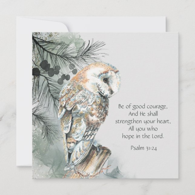 Encouraging Inspirational Bible Scriptures Owl  (Front)
