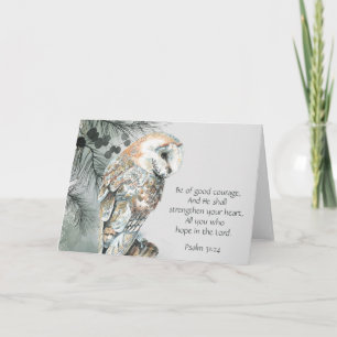 Encouraging Inspirational Bible Scriptures Owl Ca Card