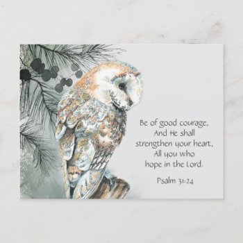 Encouraging Inspirational Bible Scriptures Owl  Ca Postcard by christianitee at Zazzle