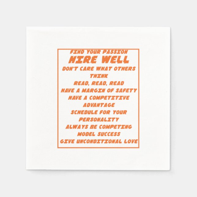 Encouraging Life Lessons Inspirational Motivationa Napkins (Front)
