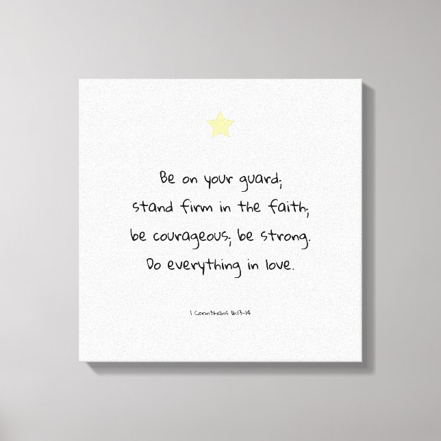 Encouraging Motivational Faith Bible Verse Quote Canvas Print (Front)