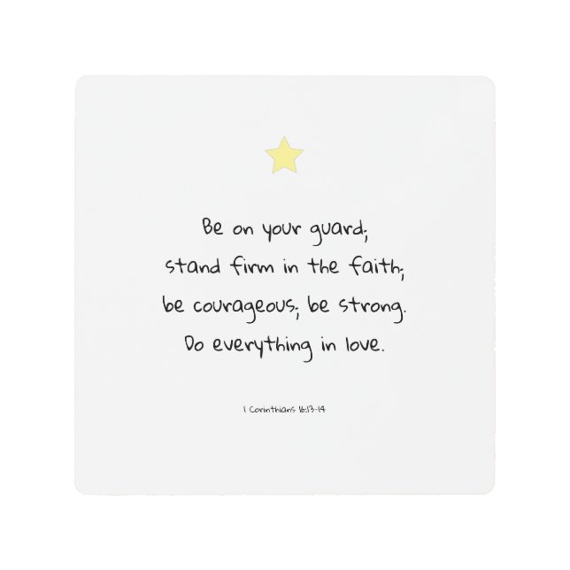 Encouraging Motivational Faith Bible Verse Quote Metal Print (Front)