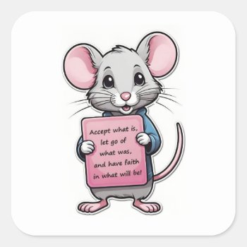 Encouraging Mouse Stickers by busycrowstudio at Zazzle