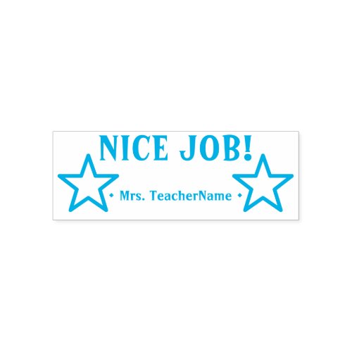 Encouraging NICE JOB  Custom Tutor Name Self_inking Stamp