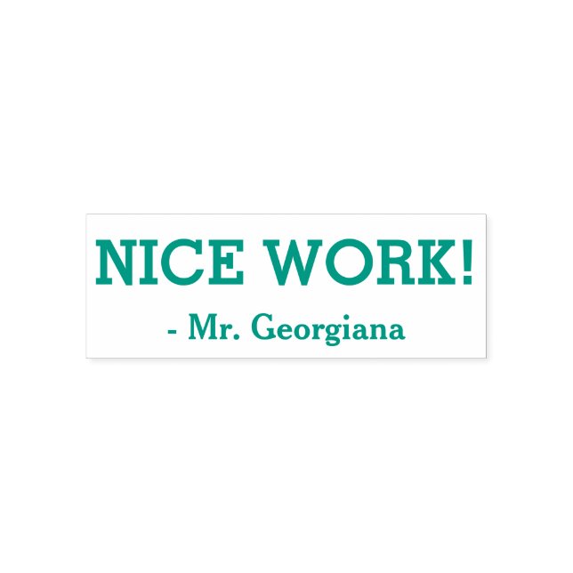 Encouraging "NICE WORK!" Grading Rubber Stamp (Design)