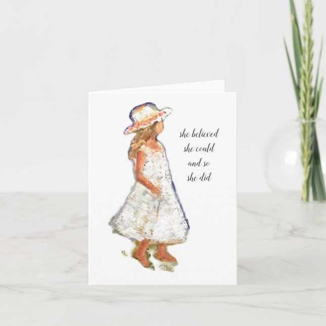 Encouraging note letterpress thank you card (Front)