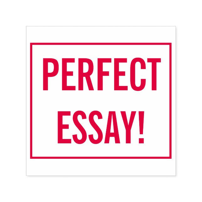Encouraging "PERFECT ESSAY!" Tutor Rubber Stamp (Design)