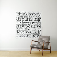 Encouraging Phrases WordArt Pattern Black White
