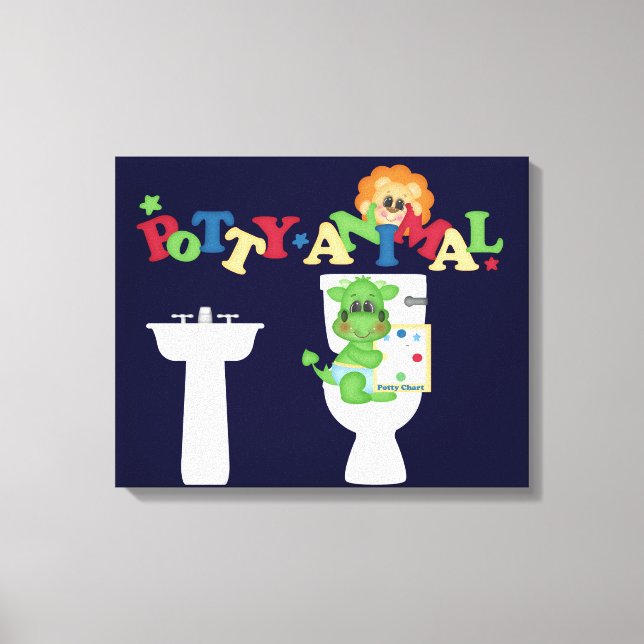 Encouraging Potty Training Wrapped Canvas Print (Front)