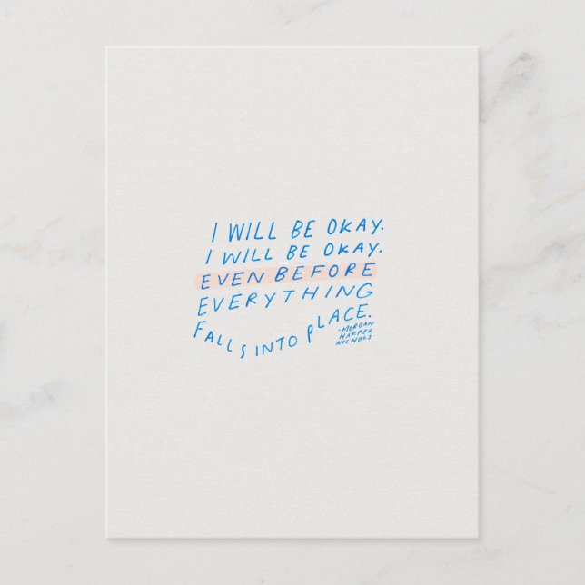 Encouraging quote postcard (Front)