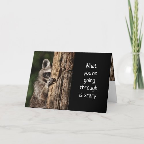 Encouraging Scripture with Cute Raccoon Card