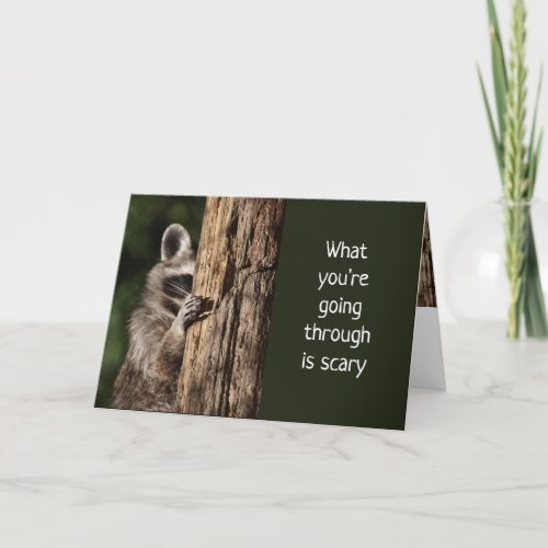 Encouraging Scripture with Cute Raccoon Card