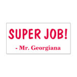 [ Thumbnail: Encouraging "Super Job!" + Custom Educator Name Self-Inking Stamp ]