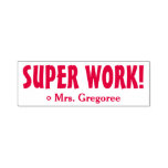 [ Thumbnail: Encouraging "Super Work!" Marking Rubber Stamp ]
