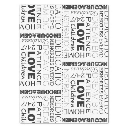 Encouraging Word Collage  Tissue Paper