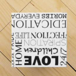 Encouraging Word Collage Wine Box