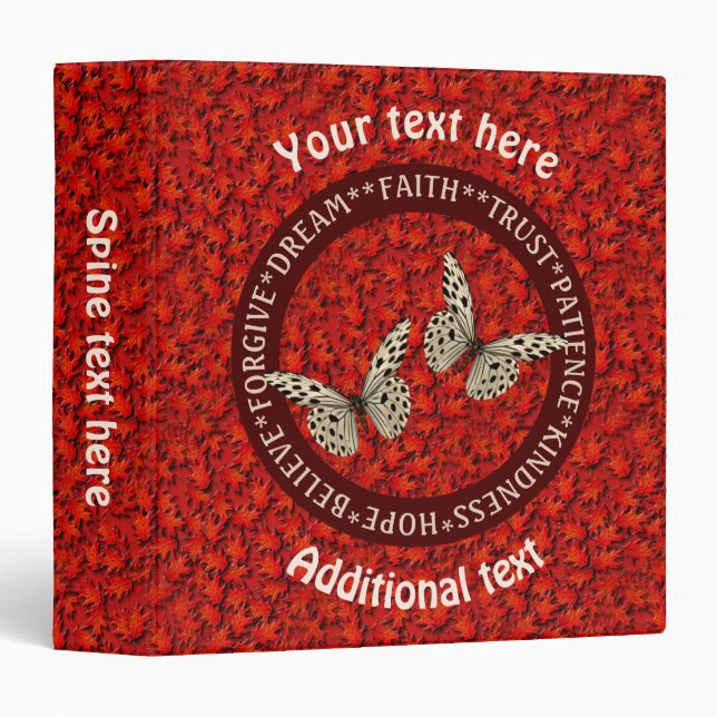 Encouraging Words Fall Leaves Inspirational    3 Ring Binder (Front/Spine)