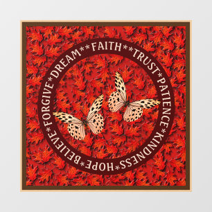 Encouraging Words Fall Leaves Inspirational     Wall Decal