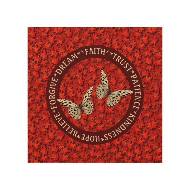 Encouraging Words Fall Leaves Inspirational       Wood Wall Art (Front)
