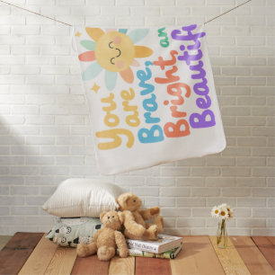 Encouraging Words for Confident Little Hearts Baby Blanket