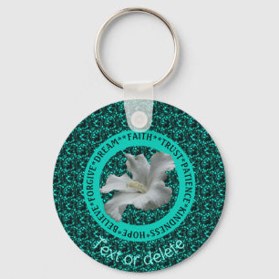 Encouraging Words Hibiscus Inspirational Keychain