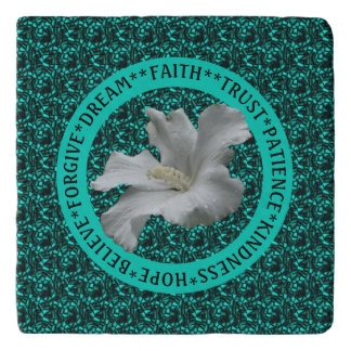 Encouraging Words Hibiscus Inspirational Trivet