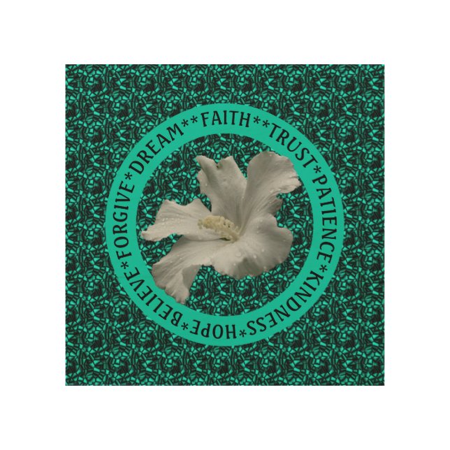 Encouraging Words Hibiscus Inspirational       Wood Wall Art (Front)