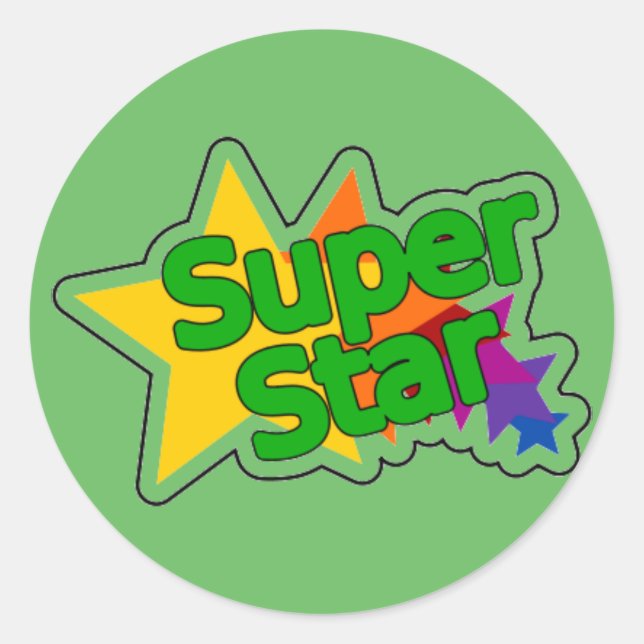 Encouraging Words Round Sticker, super star Classic Round Sticker (Front)