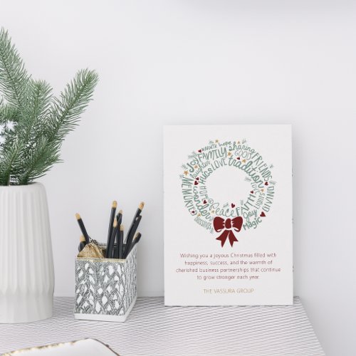 Encouraging Words Wreath Business Holiday Card