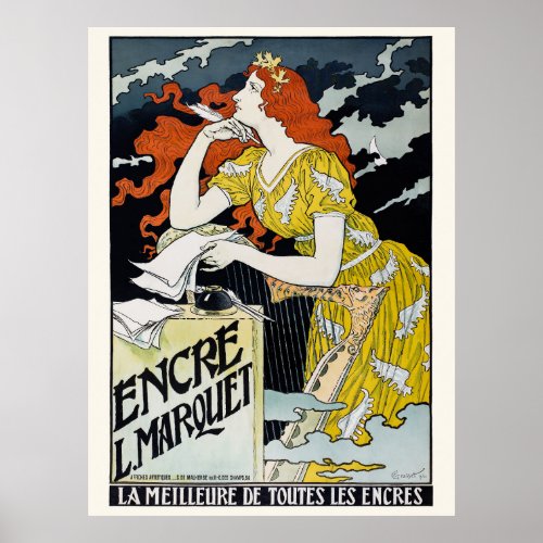 Encre L Marquet France Vintage Poster 1892